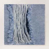 Hellblaue zerrissene Jeans-Textur Puzzle (Horizontal)