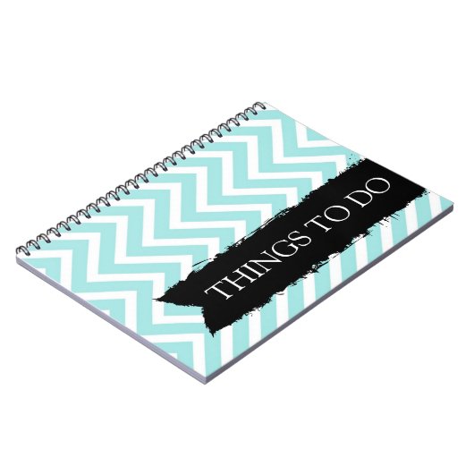Hellblaue Zickzack Dinge zu tun Notizblock (Linke Seite)