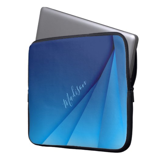 Hellblauer Abstrakter Hintergrund und Anpassung Laptopschutzhülle (Vorderseite Links)