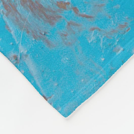 Hellblauer Aquamarine Vintages Holzstaub Fleecedecke (Ecke)