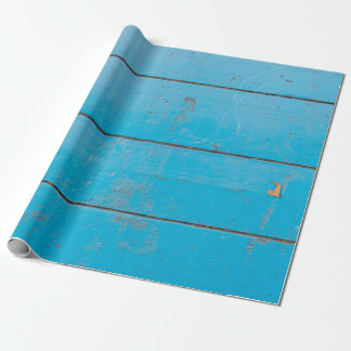 Hellblauer Aquamarine Vintages Holzstaub Geschenkpapier
