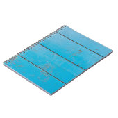 Hellblauer Aquamarine Vintages Holzstaub Notizblock (Linke Seite)
