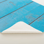 Hellblauer Aquamarine Vintages Holzstaub Sherpadecke (3/4)