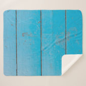 Hellblauer Aquamarine Vintages Holzstaub Sherpadecke (Vorderseite (Horizontal))