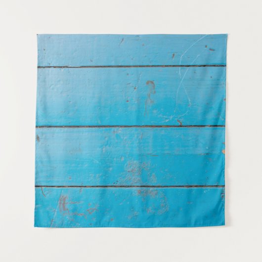 Hellblauer Aquamarine Vintages Holzstaub Wandteppich (Vorderseite)