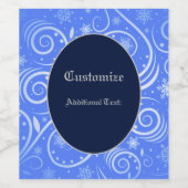 Hellblauer arktischer Swirl Personalisiert Weinetikett (Einzelnes Label)