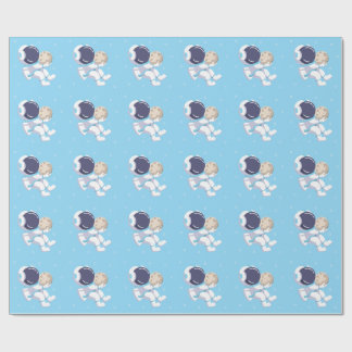 Hellblauer Astronaut - Geschenkpapier