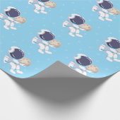 Hellblauer Astronaut - Geschenkpapier (Ecke)