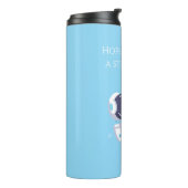 Hellblauer Astronaut - Thermobecher Thermosbecher (Nach links gedreht)