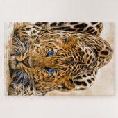 Hellblauer Augenleopard Puzzle (Horizontal)