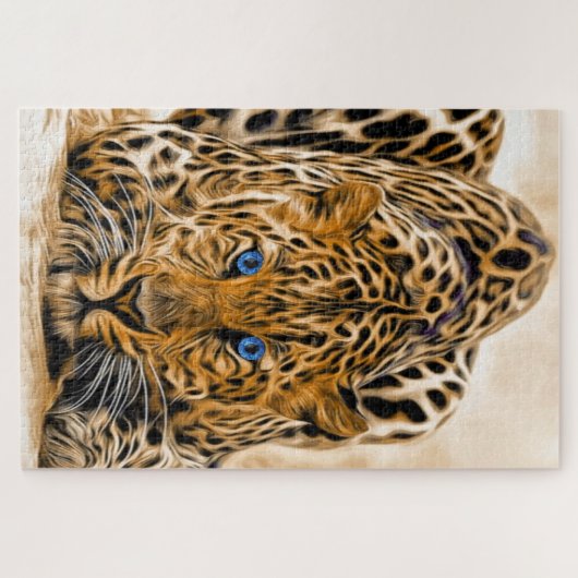 Hellblauer Augenleopard  Puzzle (Horizontal)