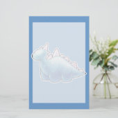 Hellblauer Baby-Dinosaurier Briefpapier (Stehend Vorderseite)