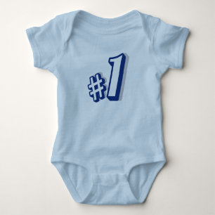 Hellblauer Babybodyanzug zum ersten Geburtstag #1 Baby Strampler