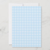 Hellblauer Bär mit Fliege Oh Baby Shower Einladung (Rückseite)