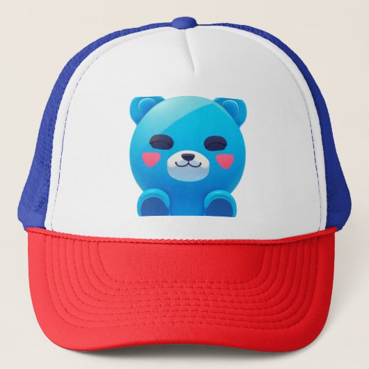 Hellblauer Bär Truckerkappe (Vorderseite)