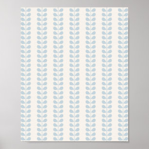Hellblauer Blattstreifen Poster