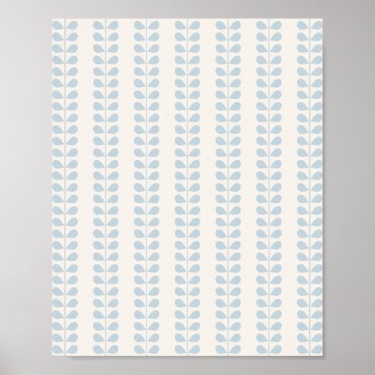 Hellblauer Blattstreifen Poster (Vorne)