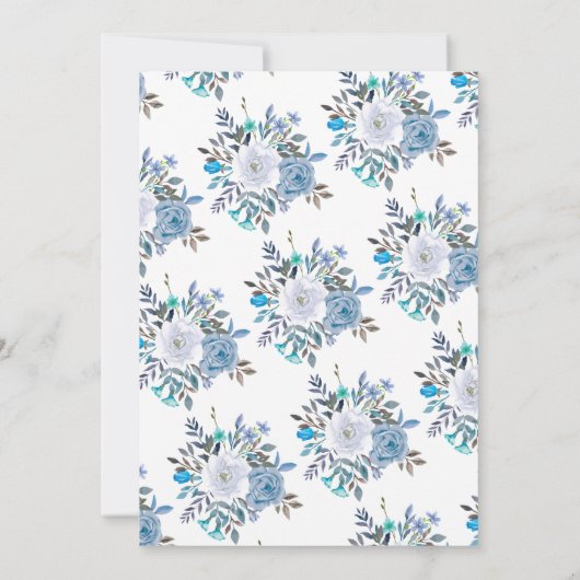 Hellblauer Blumenbrunch Einladung (Rückseite)