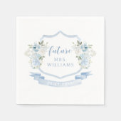 Hellblauer Blumenkranz Hochzeit Future Mrs Bridal Serviette (Vorderseite)