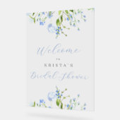 Hellblauer Brautparty Empfang Acrylschild (Winkel)