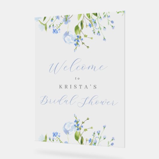 Hellblauer Brautparty Empfang Acrylschild (Winkel)