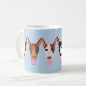 Hellblauer Cartoon Podenco-Hundegegenden Kaffeetasse (Vorderseite Links)