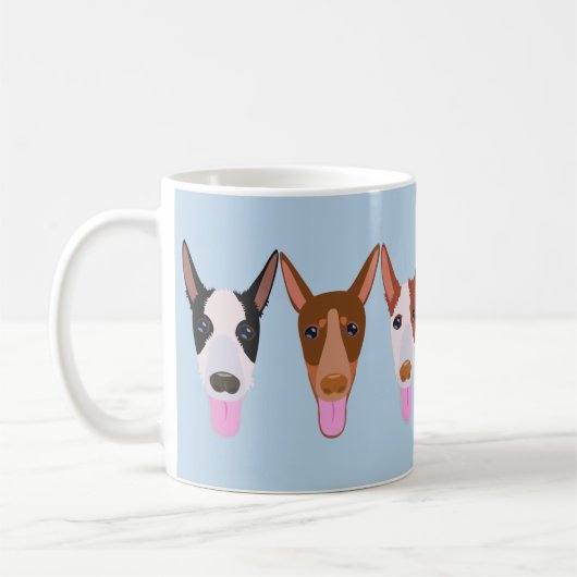 Hellblauer Cartoon Podenco-Hundegegenden Kaffeetasse (Links)