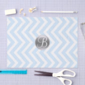 Hellblauer Chevron-Druck Monogrammbuchstabe Initia Seidenpapier (Handwerk)