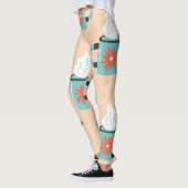 Hellblauer Cup Seamless Muster. Leggings (Links)