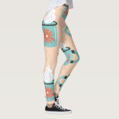 Hellblauer Cup Seamless Muster. Leggings (Rechts)