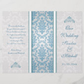 Hellblauer Damast auf dem Silberhochzeitsprogramm (Vorderseite)