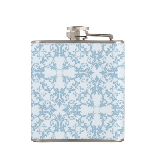 Hellblauer Damast Flachmann (Rückseite)