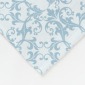 Hellblauer Damast Fleecedecke (Ecke)