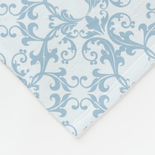 Hellblauer Damast Fleecedecke (Ecke)