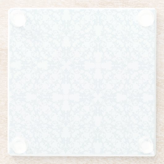 Hellblauer Damast Glasuntersetzer (Rückseite)