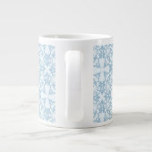 Hellblauer Damast Jumbo-Tasse (Rückseite)