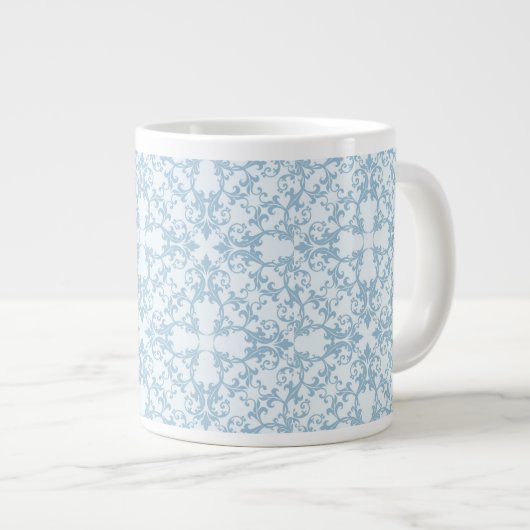 Hellblauer Damast Jumbo-Tasse (Vorderseite Rechts)