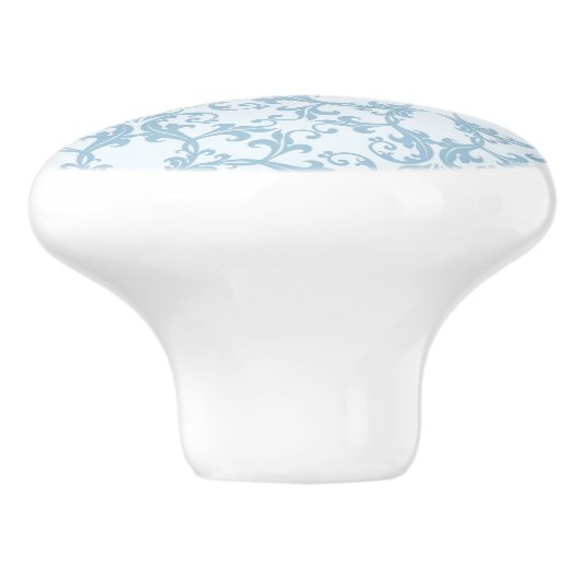 Hellblauer Damast Keramikknauf (Seitenansicht)