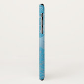 Hellblauer Damast Monogramm iPhone X Hülle (Hinten/Links)