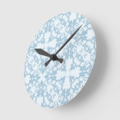 Hellblauer Damast Runde Wanduhr (Winkel)