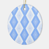 Hellblauer Diamantmuster Keramik Ornament (Links)