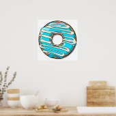 Hellblauer Donut mit Icing Poster (Küche)
