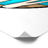 Hellblauer Donut mit Icing Poster (Ecke)