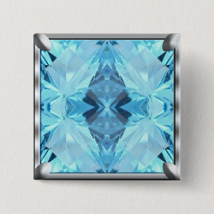 Hellblauer Edelstein-Entwurf Button