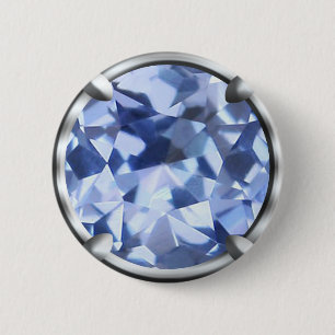 Hellblauer Edelstein-Entwurf Button