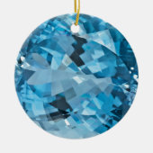 Hellblauer Edelsteinaquamarine-März Birthstone Keramik Ornament (Vorne)