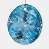 Hellblauer Edelsteinaquamarine-März Birthstone Keramik Ornament (Links)