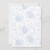 Hellblauer Elegante Hochzeit mit Flora Einladung (Rückseite)