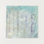 Hellblauer Entwurf Reiki Prinzipien Wandteppich (Vorderseite (Horizontal))