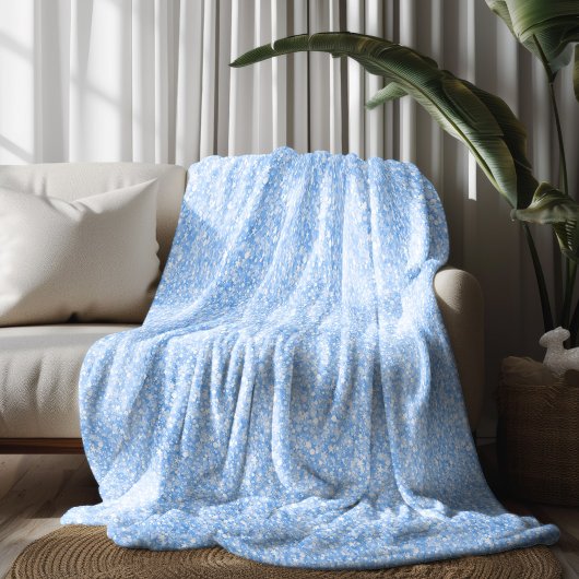 Hellblauer falscher Glitter und Glanz Fleecedecke